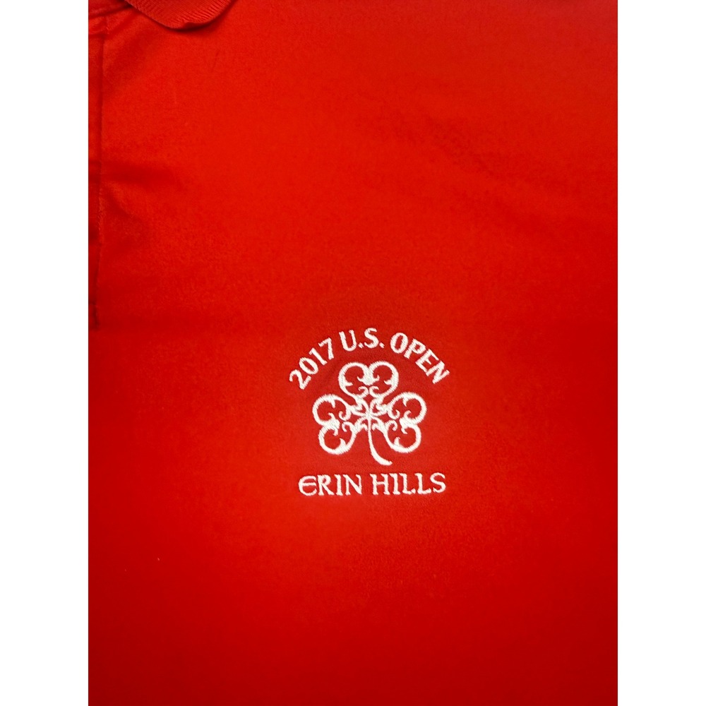 RLX Ralph Lauren Polo Shirt XL Red 2017 U.S. Open Erin Hills Golf Performance - Picture 2 of 5